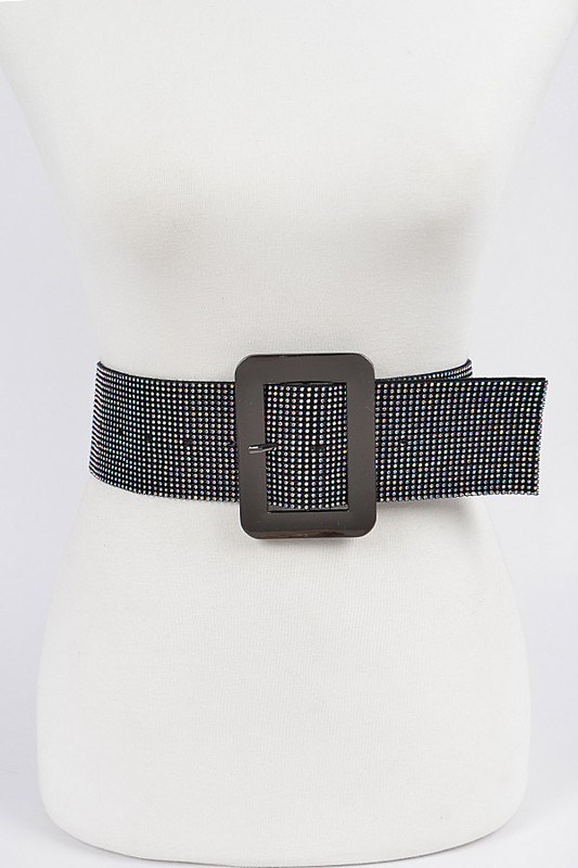 WIDE RHINESTONE BELT